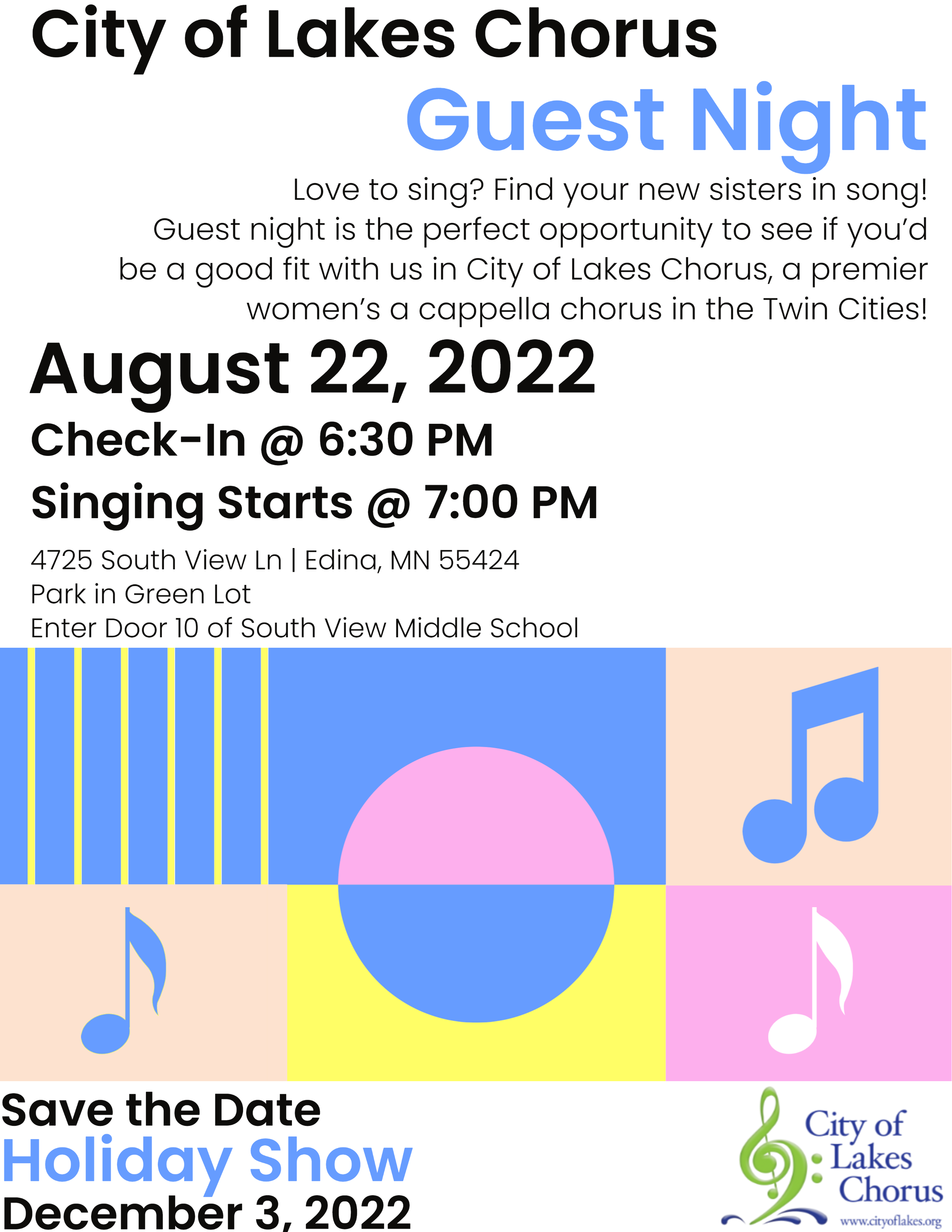Join City of Lakes for Guest Night! Monday, August 22.